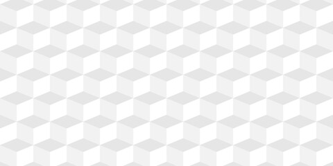 3d seamless pattern. 3d abstract geometric background. White square shape. Isometric vector blocks for banner template. Hexagon or cube shape