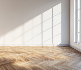 Bright Minimalist Room with Sunlight Streaming Through Window