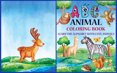 Obraz premium ABC Animal Coloring Fun: Learn the Alphabet with Cute Creatures