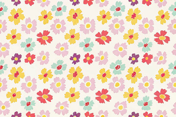 Delicate floral pattern on a cream background