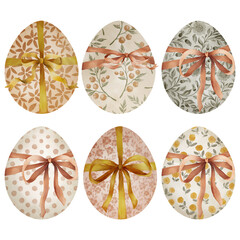 Whimsical watercolor illustration of Easter eggs in the trendy 2025 color on a white background. Playful and artistic holiday design, perfect for prints, decor, invitations, greeting cards