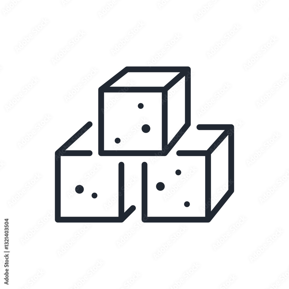 Canvas Prints sugar icon editable stroke outline icon isolated on white background flat vector illustration. pixel