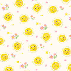 seamless pattern with sun