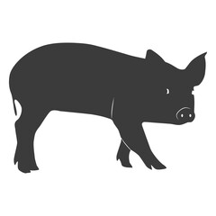 Obraz premium Pig Silhouette: A simple, elegant silhouette of a pig, perfect for farm-themed designs or as a graphic element.