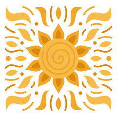 Fototapeta premium Radiant Symbol of Warmth: A graphic illustration, showcasing the sun's captivating design, radiating warmth and a symbol of pure, natural energy.
