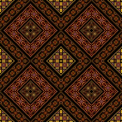 Indian ethnic tribal fabric patterns featuring Indian style floral designs in ethnic vibrant red and green tones. These patterns embody the rich cultural heritage ethnic and artistry of India, meticul