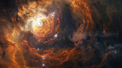 Fototapeta premium Vibrant cosmic swirl in deep space