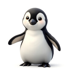 Obraz premium 3d penguin on white background