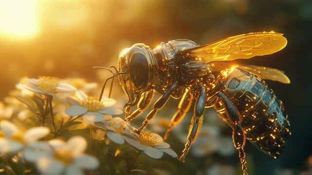 Flying robot bee , smart mechanical insect used in agriculture 