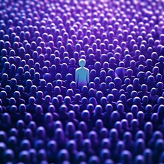Fototapeta premium A person who stands out in a large crowd of people.