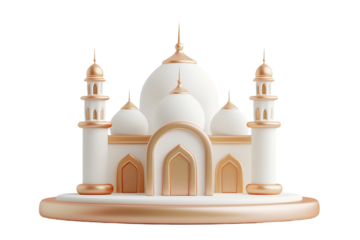 Mosque Building 3D Illustration – Isolated on Transparent Background