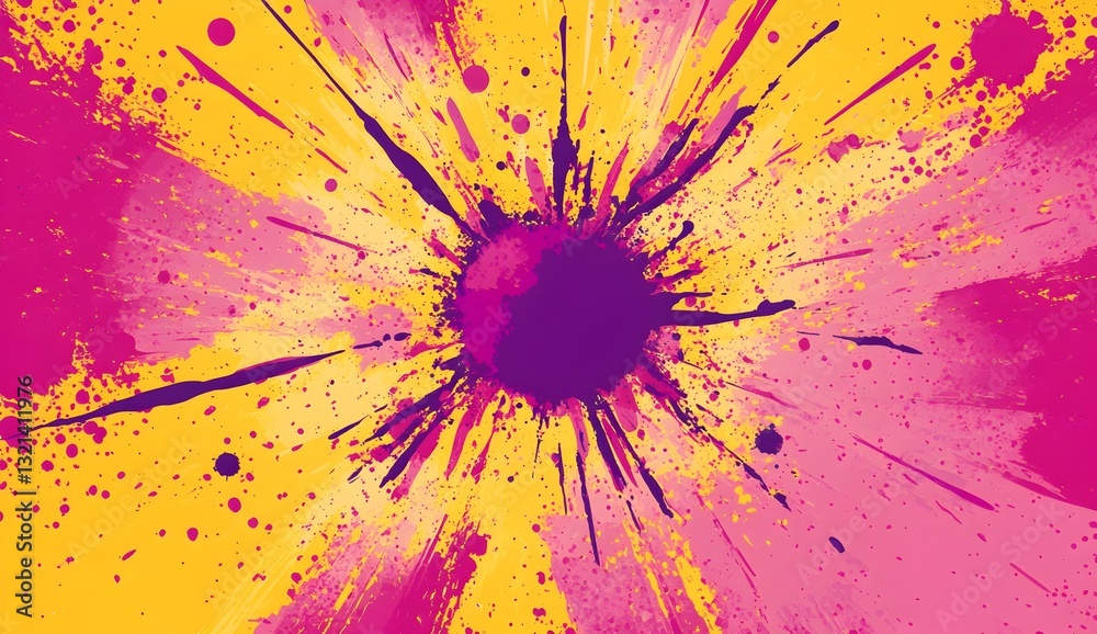 Wall mural explosive burst: abstract image of a vibrant, dynamic explosion of color, radiating outwards from a 