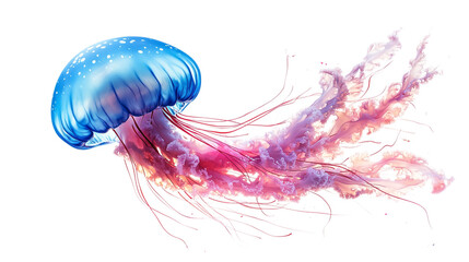 Fototapeta premium Jellyfish dancing gracefully isolated on transparent background