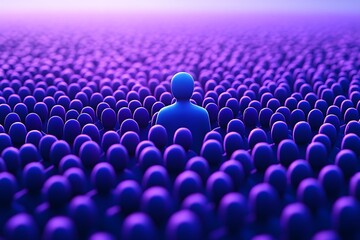Obraz premium A person who stands out in a large crowd of people.