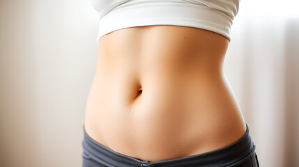 Fit woman's belly