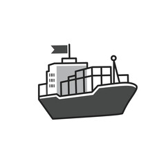 Obraz premium simple container ship icon white background 