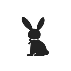 vector illustration of an easter bunny,cute rabbit silhouette suitable for easter theme design purposes 