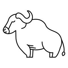 Monochrome Buffalo Line Art: A sleek, minimalist line drawing captures the powerful form of a buffalo. Simple yet impactful.