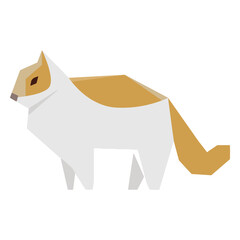 Geometric Cat Silhouette: A stylized geometric illustration presents a graceful cat in a vibrant and eye-catching design.