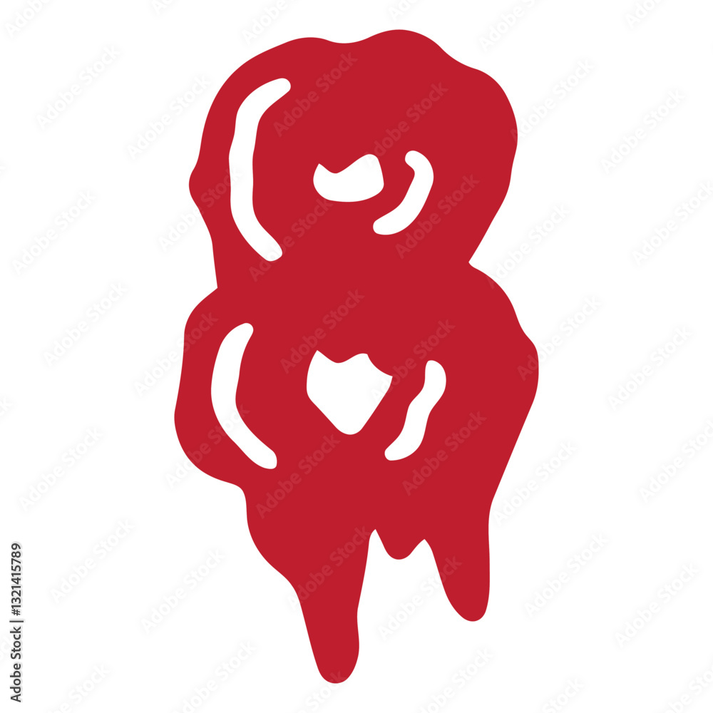 Fototapete symbolic figure eight in red: a striking, stylized representation of the number eight, rendered in a