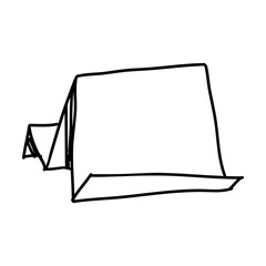 Simple Tent Illustration: A minimalist black outline sketch showcases a simple tent, evoking the spirit of adventure and outdoor living, with clean lines and a focus on form.
