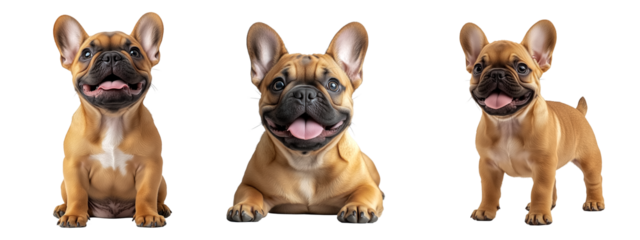 French Bulldog with fawn color on transparent background