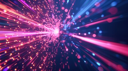 Naklejka premium Colorful abstract light explosion in motion