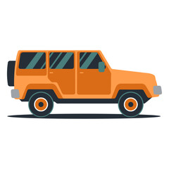 Off-road vehicle: An illustrated off-road vehicle is captured in a dynamic pose, ideal for adding a touch of adventure to any project.