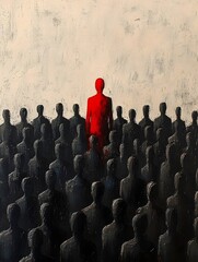 Obraz premium A person who stands out in a large crowd of people.