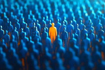 Obraz premium A person who stands out in a large crowd of people.