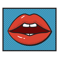 Pop Art Pucker: Bold illustration of vibrant red lips, with a playful pop art style, invites attention and adds a touch of retro glamour.