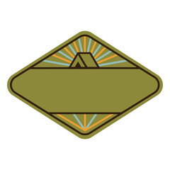 Camp Emblem Design: An eye-catching emblem design, embodying the spirit of adventure and the great outdoors, showcasing a diamond-shaped badge with a tent silhouette.