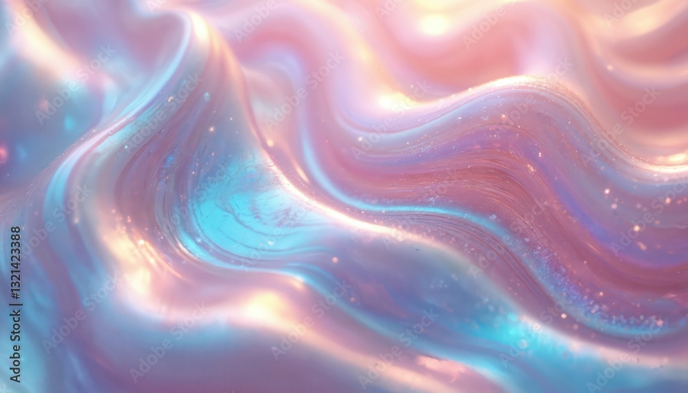 Aufkleber trendy seamless iridescent foil texture. soft holographic unicorn marble background pattern. blurry 