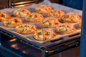 Homemade mini apple pies. Close-up