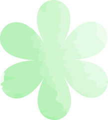 Green Watercolor Spring Flower . Creative Easter vector illustration with flower in watercolor style. Modern posters for party decoration, holiday, advertising, branding, cover, postcard, sale.
