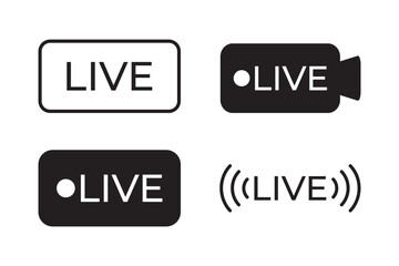 Fototapeta premium Vector illustration of Live icon set isolated on transparent background