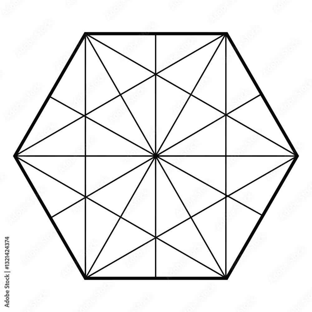 Poster geometric pattern design: a striking geometric pattern with a modern aesthetic, showcasing intricate
