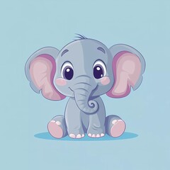 Fototapeta premium illustration of an elephant sitting