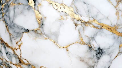 Luxurious White Marble Texture with Gold Veins