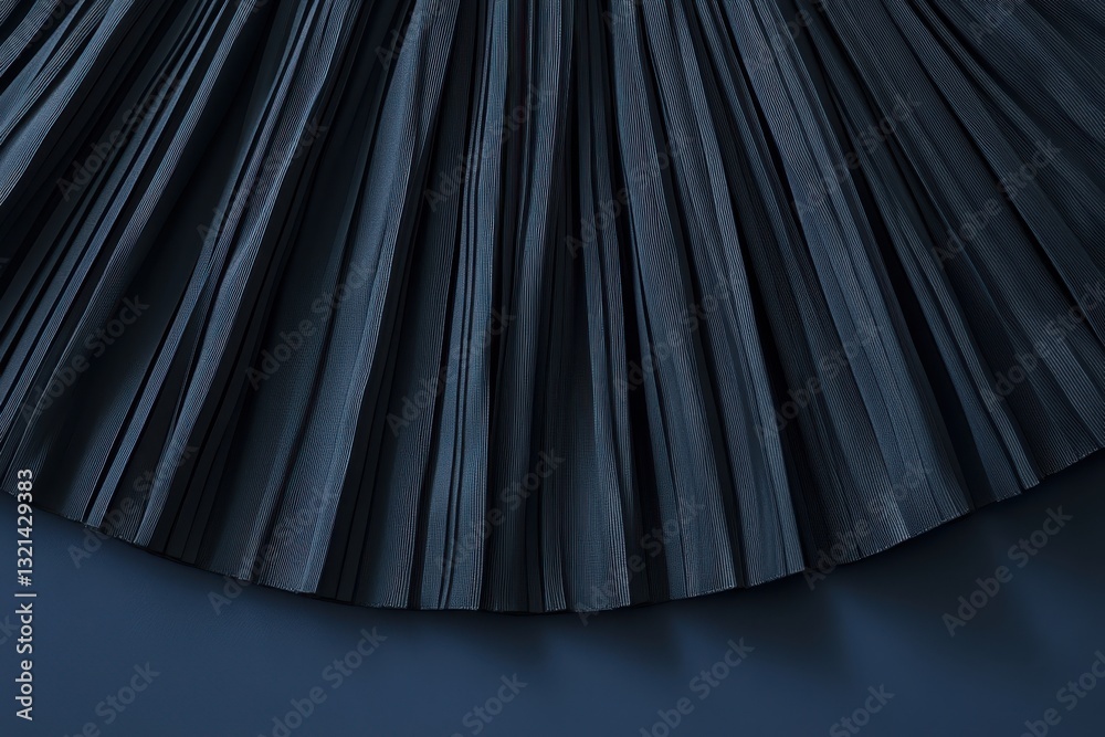 Poster elegant dark pleated fabric draping gracefully on a smooth surface in soft lighting