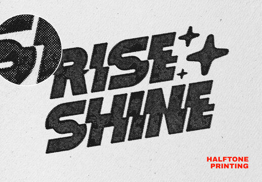 Halftone Printing Text & Logo Effect Mockup