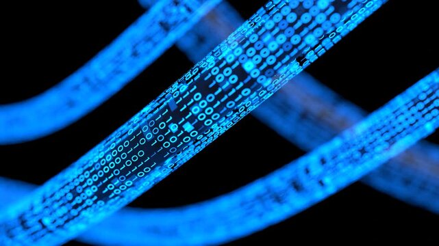 Futuristic digital code and data transfer, Binary code data