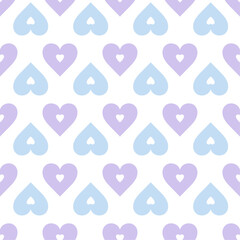 Hand drawn hearts. Seamless pattern for fabric design,  wallpapper, wrapping.