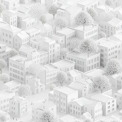 White city aerial view, urban planning, architectural model, background design