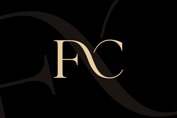 FC or CF letter logo icon design. Classic style luxury initials monogram.