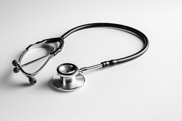Medical stethoscope on a white surface (2)