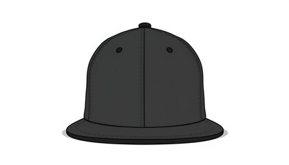 Fototapeta premium Mock up blank flat snap back hat black isolated view set on white background. White tone