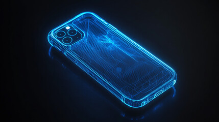 3D Render of a Glowing Smartphone Case