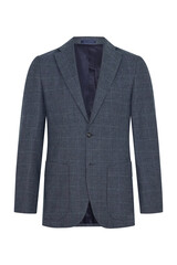 Portrait of men's suit jacket ( blazer ) isolated on transparent background, invisible ghost mannequin. Fashion industry high-quality studio shot photography. PNG format.