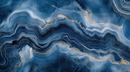 Obraz premium Blue marble texture background, with dark blue and navy blue colors.